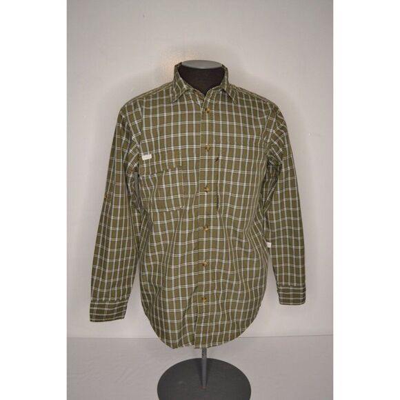 Cabela's Men's Medium Green Plaid Button Down Long Sleeve Shirt - Picture 1 of 12